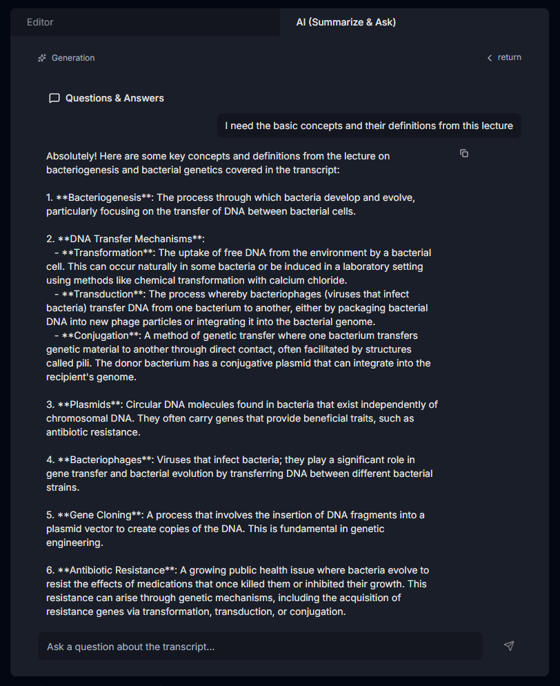ask AI Chat about lecture