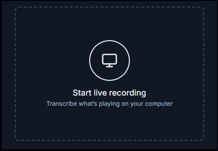 Klik op de knop Start Live Recording