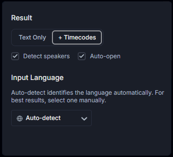 Click Detect speakers or Timecodes